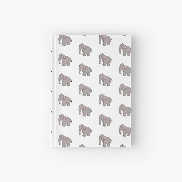 Cute Cartoon Elephant Digital Design Hardcover Journal