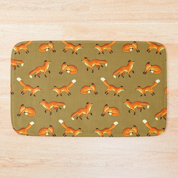 Item preview, Free Frolicking Foxes on Mustard  designed and sold by TigaTiga.