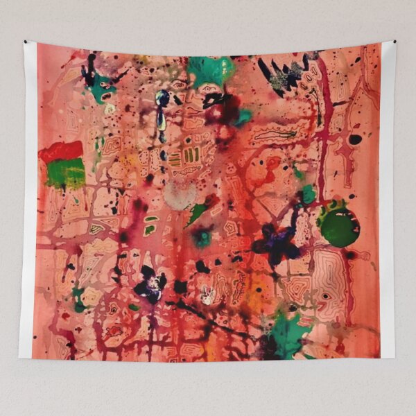 Item preview, Red with a Turquoise Hat Abstract designed and sold by Malc Sutherland.