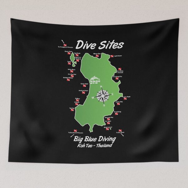 Item preview, Koh Tao Dive Sites Map By Big Blue Blue Diving designed and sold by BigBlueDiving.