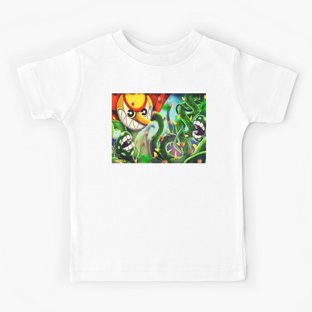 Cuphead Mugman Flower fight floral fury Kids T-Shirt