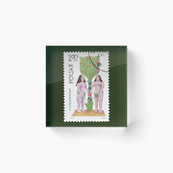 Item preview, Polish Folk Sculpture Adam and Eve 1969 Stamp designed and sold by StampCollection.