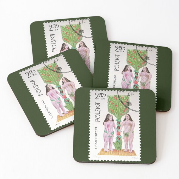 Item preview, Polish Folk Sculpture Adam and Eve 1969 Stamp designed and sold by StampCollection.