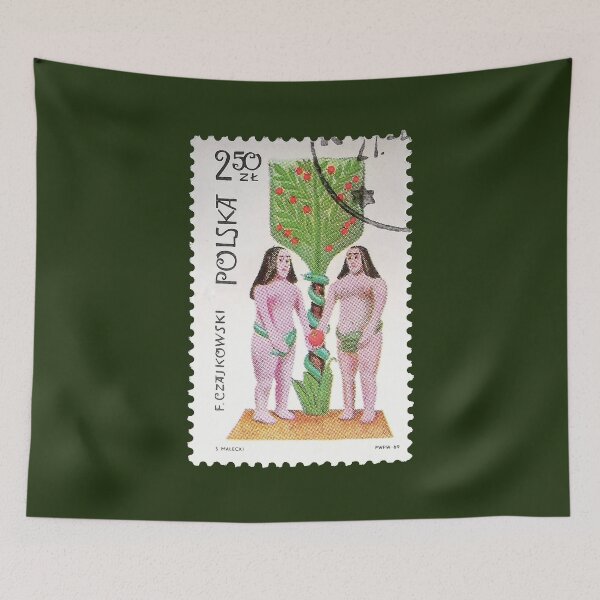 Item preview, Polish Folk Sculpture Adam and Eve 1969 Stamp designed and sold by StampCollection.