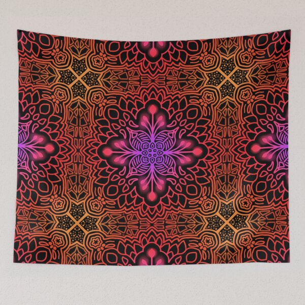 Item preview, Star flower purple pink yellow peach gradation designed and sold by ShiraiTKDesigns.