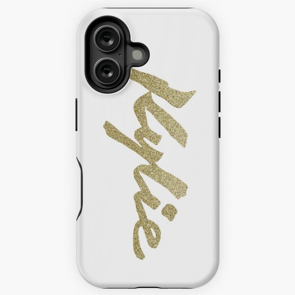 Vista previa del artículo con la obra «Kylie Signature de la era disco (brillo dorado sobre blanco)», diseñado y vendido por Fox Newton.