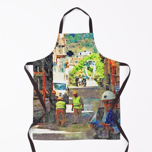 Item preview, L'Aquila: building with scaffoldings and workers designed and sold by Giuseppe Cocco.
