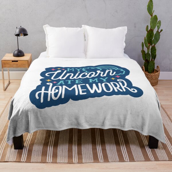 Item preview, Funny unicorn ate my homework quote designed and sold by youngdstag.
