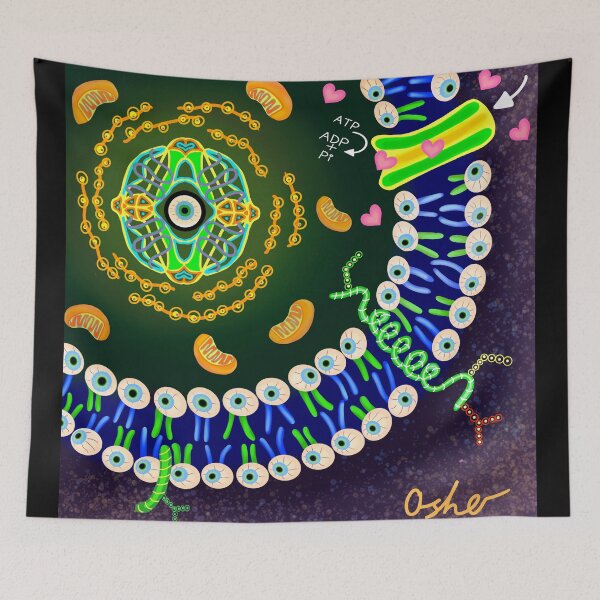 Item preview, Cellular Biology Psychedelic living cell designed and sold by Osher-BioArt.