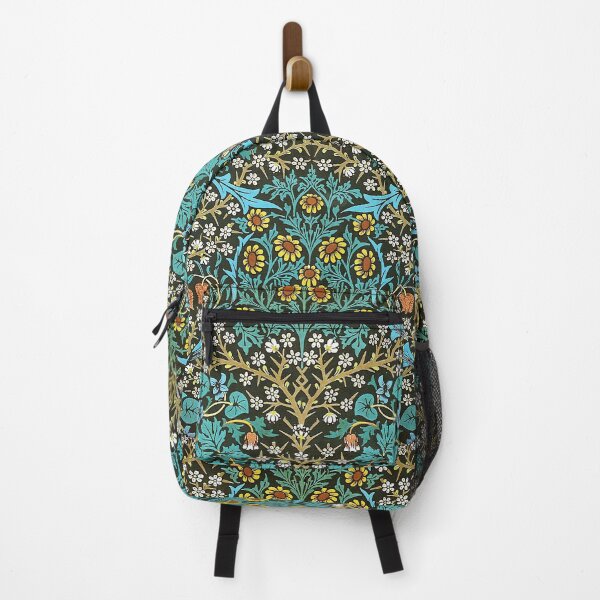 Item preview, BLACKTHURN ,WILD FLOWERS ,TEAL BLUE LEAVES Art Nouveau Floral designed and sold by BulganLumini.