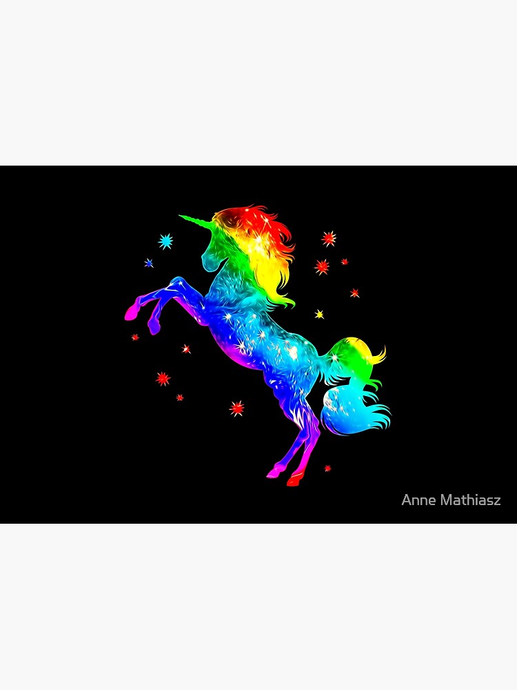 Rainbow Unicorn, stars, galaxy style, space
