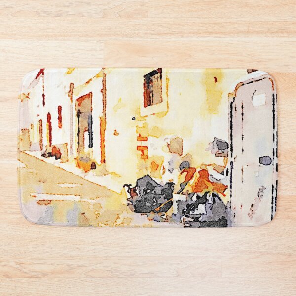 Item preview, L'Aquila: street with household goods designed and sold by Giuseppe Cocco.
