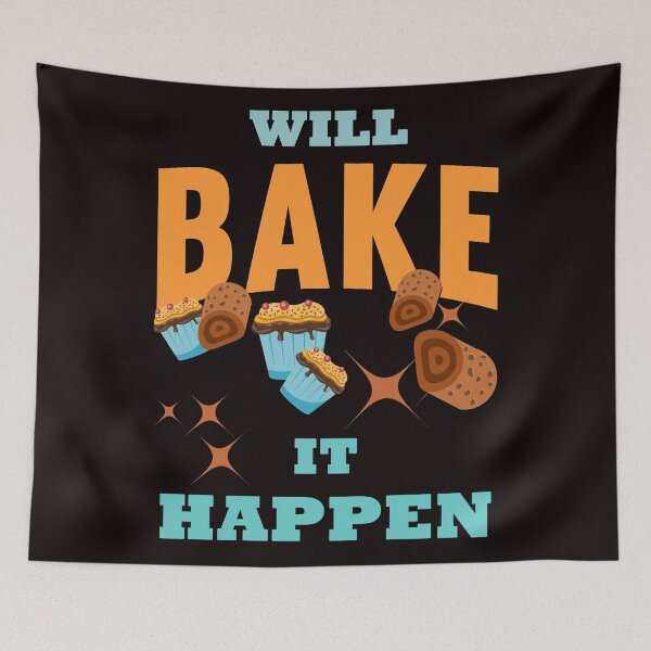 Item preview, Will Bake It Happen - Funny Cakes and Text Graphics Trend Gift designed and sold by leo121687.