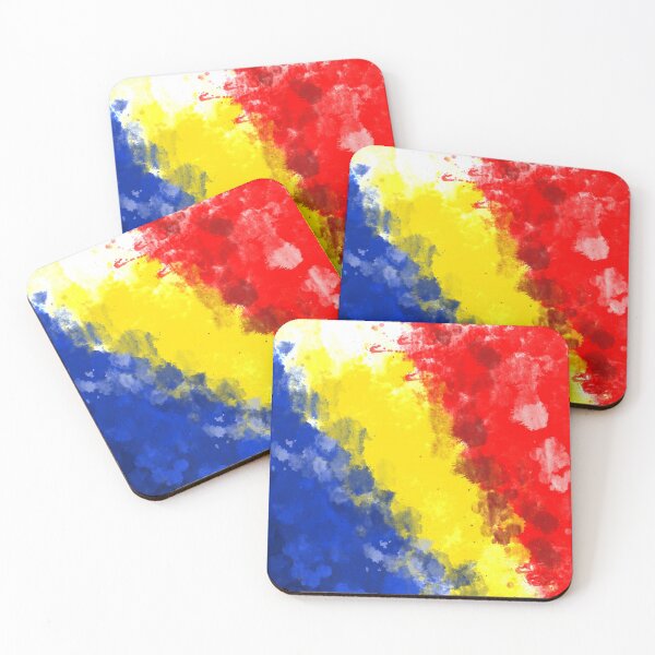 Item preview, Flag of Romania Splash blue yellow red 2024 designed and sold by aloresarts.