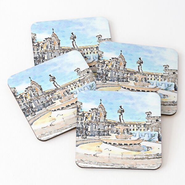 Item preview, L'Aquila: square with fountain designed and sold by Giuseppe Cocco.