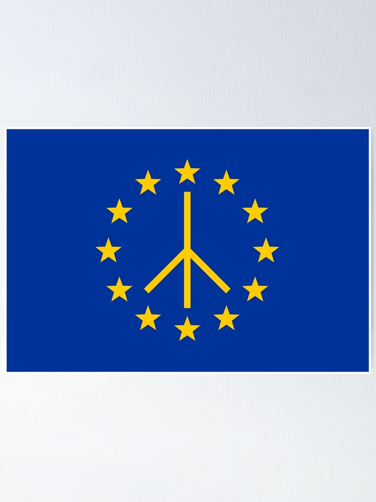 Peace Sign, EU, Stars, Europe flag, European Union, Symbol Poster