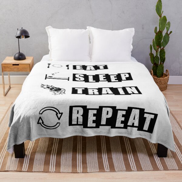 Item preview, Eat, Sleep, Train, Repeat for BasketBall - white designed and sold by BusyMonkeys.