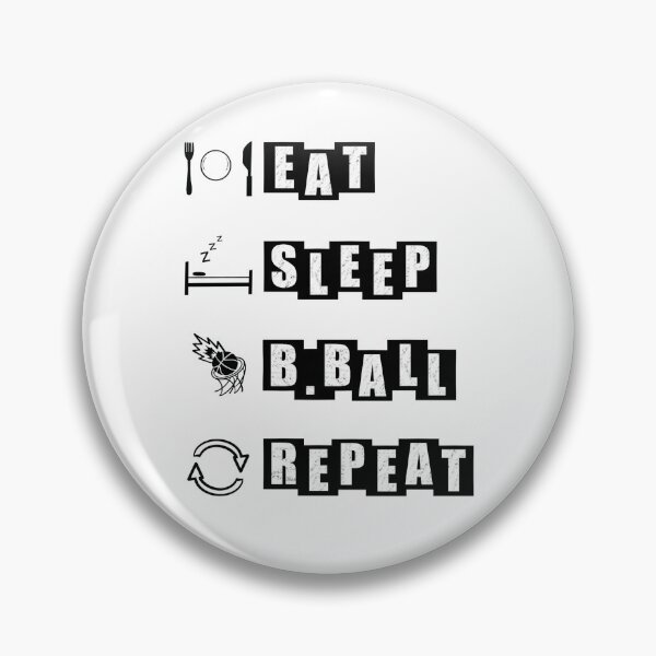Item preview, Eat, Sleep, B.Ball, Repeat - white designed and sold by BusyMonkeys.