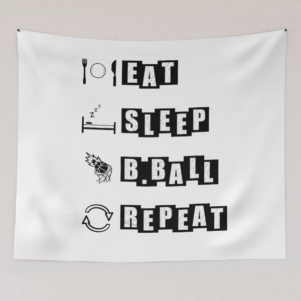 Item preview, Eat, Sleep, B.Ball, Repeat - white designed and sold by BusyMonkeys.