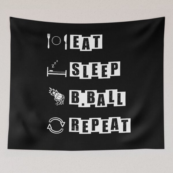 Item preview, Eat, Sleep, B.Ball, Repeat - Black designed and sold by BusyMonkeys.