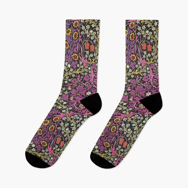 Item preview, BLACKTHURN ,WILD FLOWERS ,PINK PURPLE  LEAVES Art Nouveau Floral designed and sold by BulganLumini.