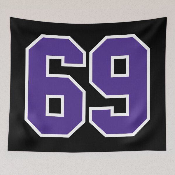 Item preview, Sixty-Nine Purple Jersey Number Sports 69 designed and sold by HelloFromAja.
