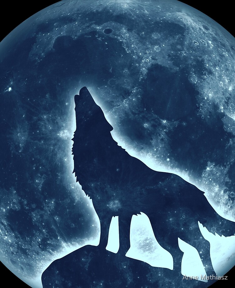 Loup hurlant, pleine lune, pleine lune, sauvage, chien, loups  Coque et  skin adhésive iPad