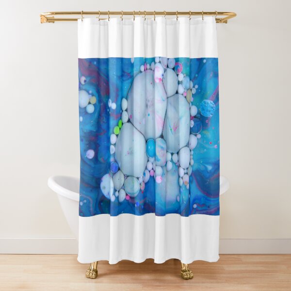 Bubbles Art Crab Shower Curtain