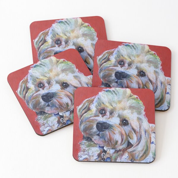 Item preview, Colourful dog oil painting print designed and sold by Katieanndesign.