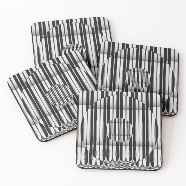 Item preview, Rolling Stock Black and White  Op Art Abstract Art Artist Jenny Meehan  designed and sold by Jenny Meehan Art Prints and Patterns  .