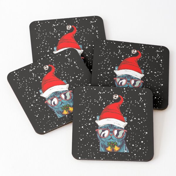 Item preview, Santa Cool Cat in Snow designed and sold by EclairVanilla.