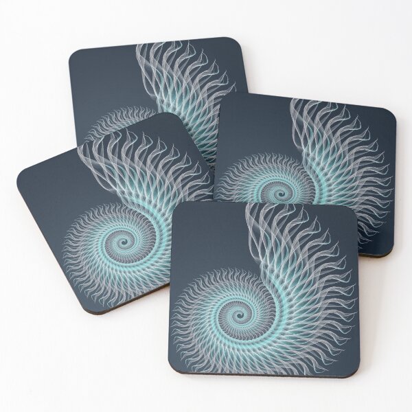 Item preview, Blue snail in fractal lines designed and sold by Nicole Bleck.
