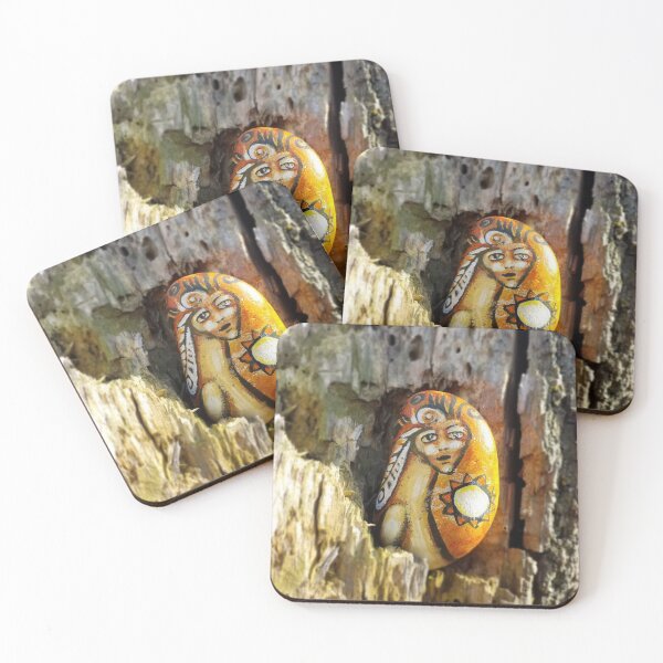 Item preview, Woodland Fairy Acrylic Rock Art Forest Photography designed and sold by kaslkaos.