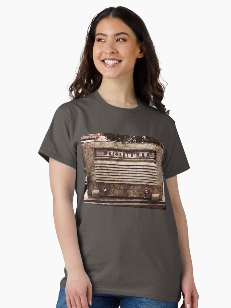 Thumbnail 2 of 7, Classic T-Shirt, Classic Oldies Fan - Old Vintage Radio photography designed and sold by OneDayArt.