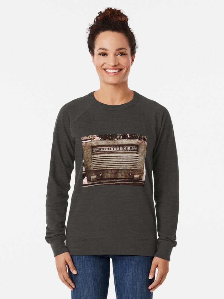 Thumbnail 2 of 5, Lightweight Sweatshirt, Classic Oldies Fan - Old Vintage Radio photography designed and sold by OneDayArt.