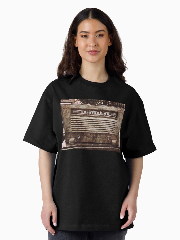 Thumbnail 1 of 7, Oversized T-Shirt, Classic Oldies Fan - Old Vintage Radio photography designed and sold by OneDayArt.