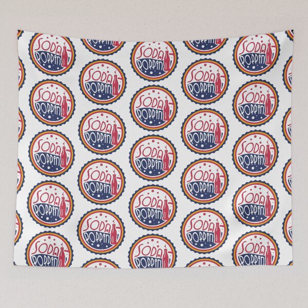 Item preview, Sodapoppin Retro Soda Pop Bottle Cap Red Yellow Blue Design designed and sold by Sunny Collections.