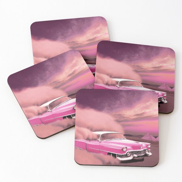 Item preview, Vintage pink car racing to the pyramids. designed and sold by Theleochick.