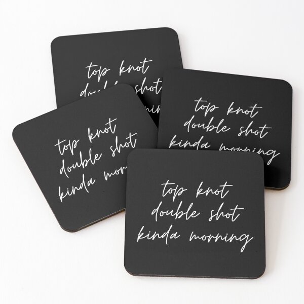 Item preview, Top knot, double shot kinda morning in black and white designed and sold by Abbara.