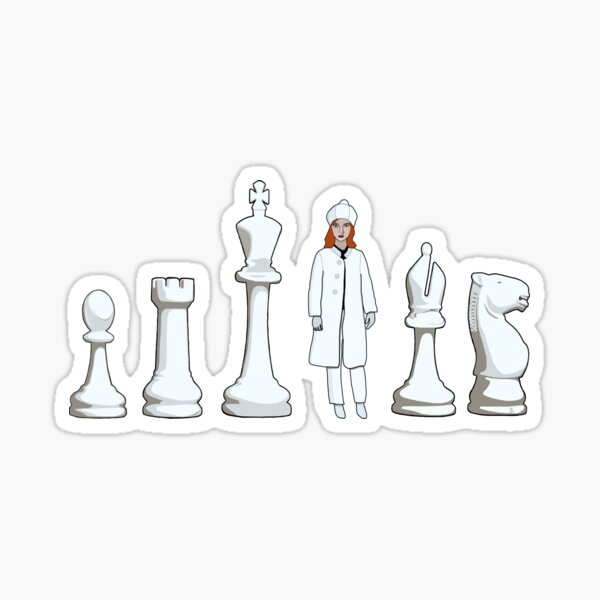 The Queen's Gambit Elizabeth Harmon quote It's Much Easier to play chess  without the burden of addam's apple Sticker for Sale by jovanaja43