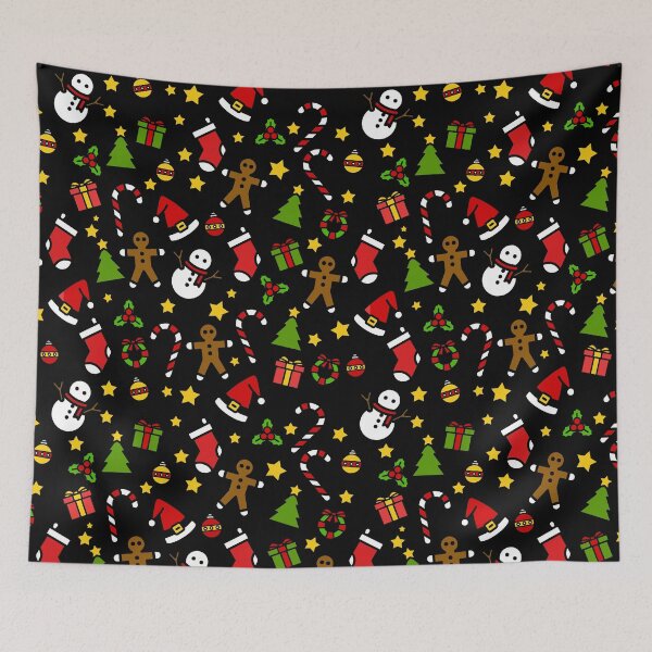 Item preview, Gingerbread Man Snowman Candy Cane Christmas Party Pattern designed and sold by PY Tees.