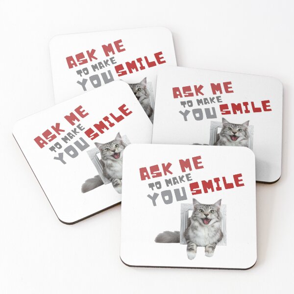 Item preview, Ask me to make you smile (cat) designed and sold by lollypopstore.