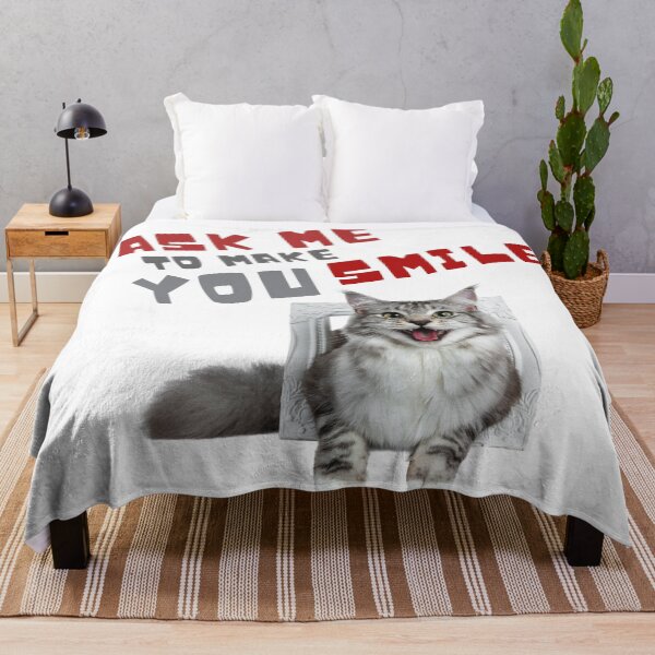Item preview, Ask me to make you smile (cat) designed and sold by lollypopstore.