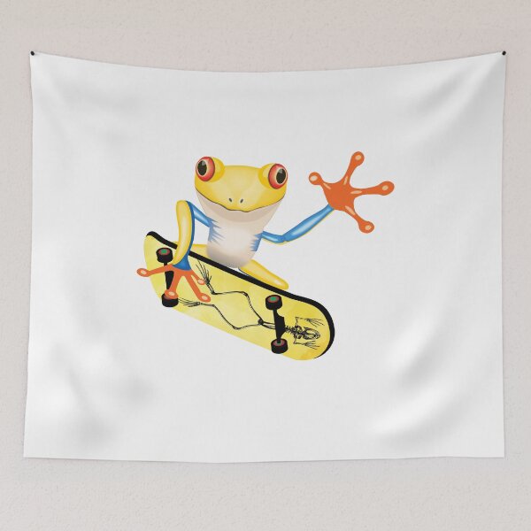 Item preview, Golden Frog On Skateboard Design Gift idea, Yallow Frog On Skateboard T Shirt, Gift Idea for Anniversary, Wedding, Mother's Day, Father's Day, Graduation, Thanksgiving, Christmas & New Year's Day. designed and sold by KHRO.