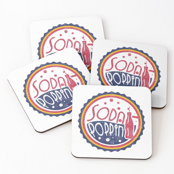 Item preview, Sodapoppin Retro Soda Pop Bottle Cap Vintage Distressed Red Yellow Blue Design designed and sold by Sunny Collections.