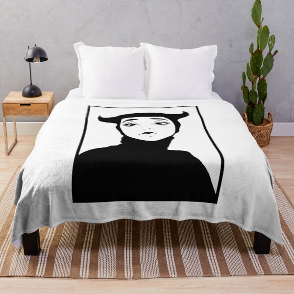 Item preview, Illustration unique character portrait woman with horns in high contrast designed and sold by inker20.