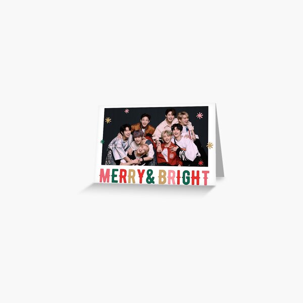 Item preview, MERRY AND BRIGHT Christmas Greetings Stray Kids Kpop designed and sold by SugarSaint.
