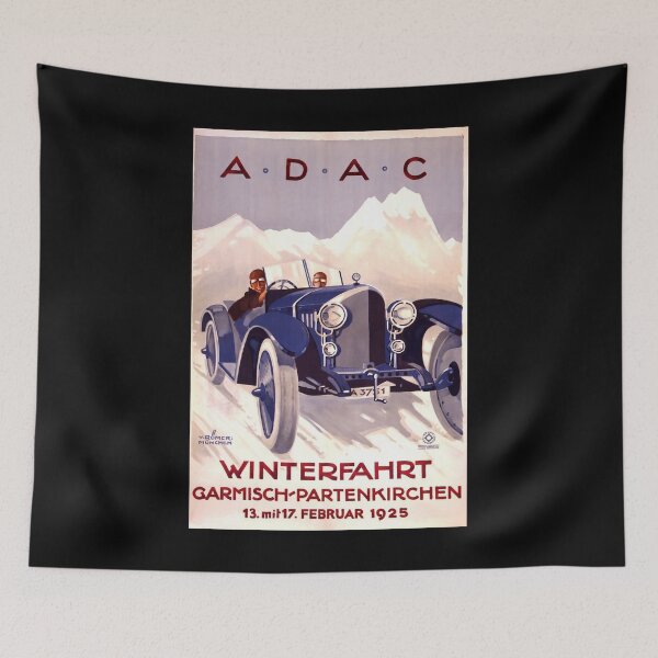 Item preview, retro adac winterfarht garmisch partenkirchen vintage reclame designed and sold by CorasPosters.
