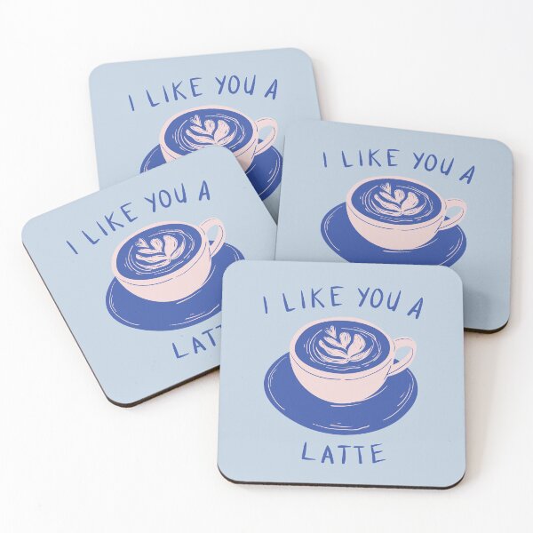 Item preview, I Like You a Latte Romantic Funny Pun designed and sold by FitFabFunny.