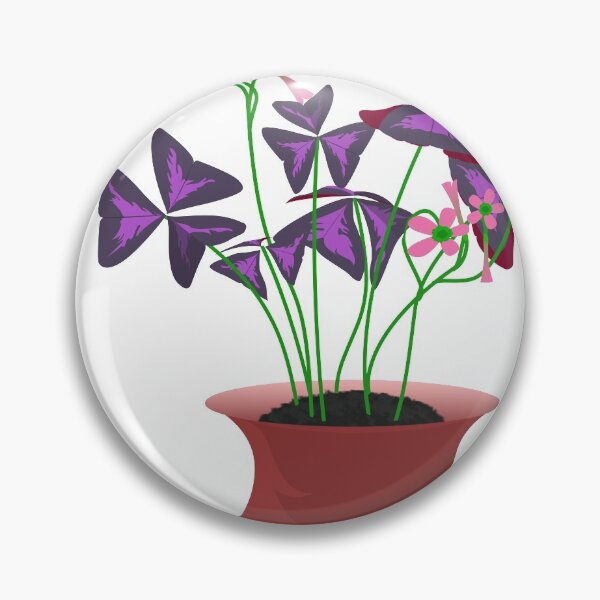 Item preview, oxalis flower on red pot designed and sold by astriebatik.